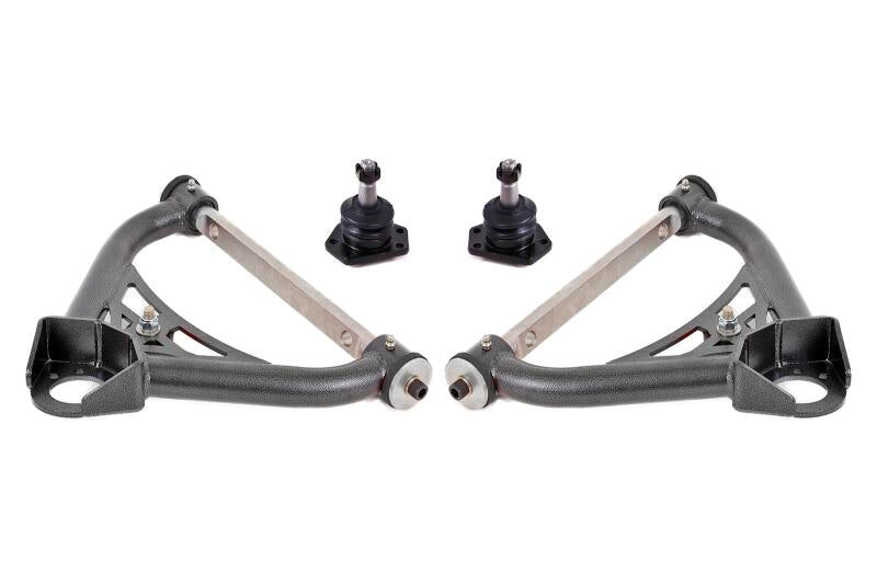 BMR 70-81 Chevrolet Camaro A-Arms Upper Non-Adjustable Delrin Std Ball Joint - Black Hammertone - DTX Performance