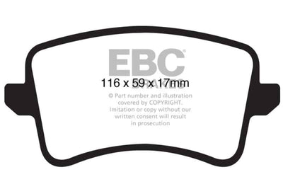 EBC 09-11 Audi A4 2.0 Turbo Ultimax2 Rear Brake Pads - High performance brakes by DTX Performance