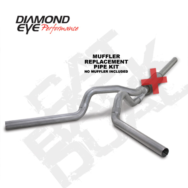 Diamond Eye KIT 4in CB MFLR RPLCMENT PIPE DUAL AL: 2004.5-2007.5 DODGE CUMMINS 600 - DTX Performance