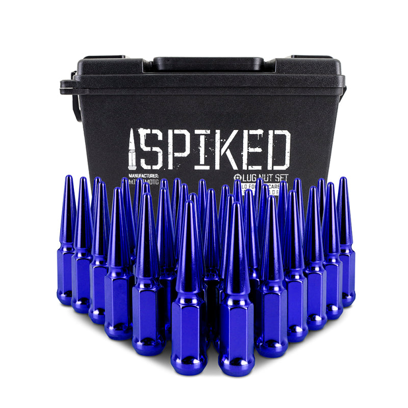 Mishimoto Mishimoto Steel Spiked Lug Nuts M14 x 1.5 32pc Set Blue - DTX Performance