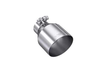 MBRP Universal Stainless Steel Tip 2.5in ID / 4.5in OD Out / 6.5in Length Angle Cut Single Wall, perfect for performance exhaust.