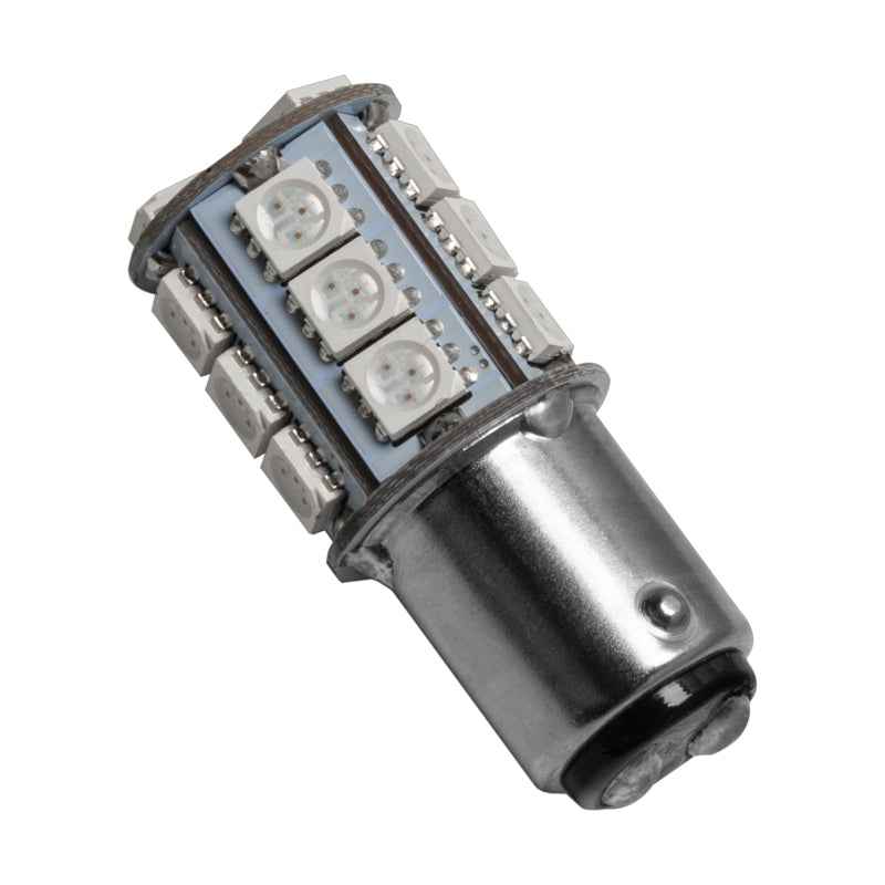Oracle 1157 18 LED 3-Chip SMD Bulb - Red for performance car parts and lighting upgrades.