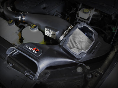 aFe POWER Momentum GT Pro Dry S Intake System 21-22 Ford F-150 V6-3.5L (tt) PowerBoost engine bay view