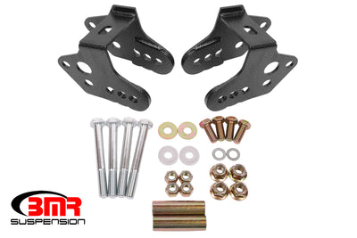 BMR 79-04 Ford Mustang Control Arm Relocation Bracket - Black Hammertone for performance car upgrades at DTX Performance