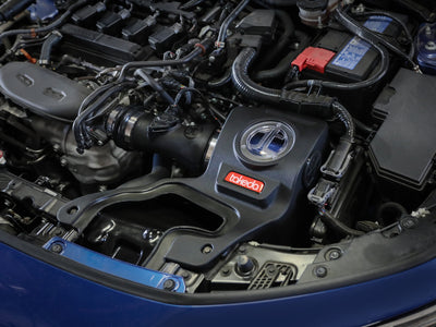 aFe 22-23 Honda Civic L4 1.5L (t) Takeda Momentum Cold Air Intake System w/ Pro 5R Filter installed engine view