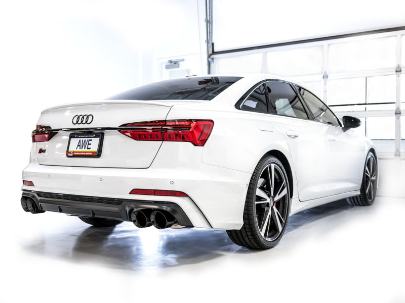 AWE Tuning 19-23 Audi C8 S6/S7 2.9T V6 AWD Touring Edition Exhaust - Diamond Black Tips - DTX Performance