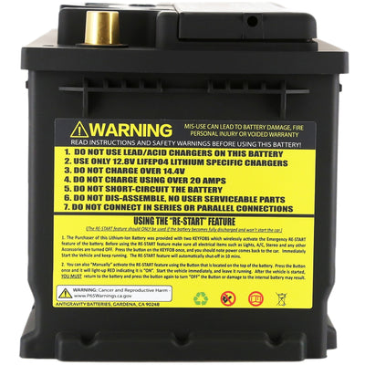 Antigravity H7/Group 94R Lithium Car Battery w/Re-Start, high performance auto parts, veteran owned performance shop, DTX Performance
