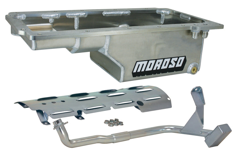 Moroso GM LS/93-02 F-Body (w/-10An Fitting) Deep Drag Race Baffled Wet Sump 6qt 9in Aluminum Oil Pan - DTX Performance