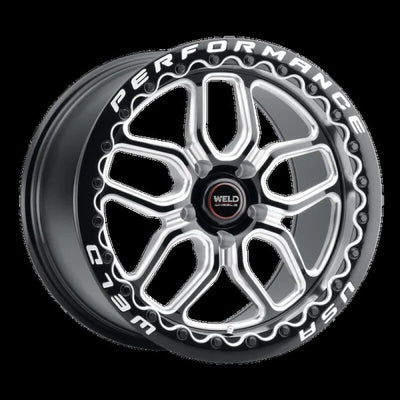Weld Laguna Drag Beadlock 15x10 5x114.3 ET50 BS 7.50 Gloss Black MIL DIA 78.1
