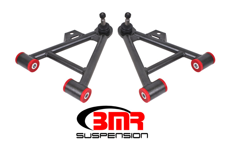 BMR 79-93 Mustang Lower Non-Adj. A-Arms (Coilover Only) w/ Tall Ball Joint (Poly) - Black Hammertone - DTX Performance