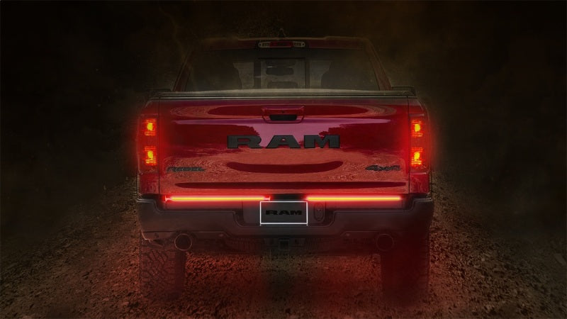 Putco 21-22 Ford F-150 60in Red Light Blade Direct Fit Kit on truck in dark setting