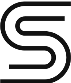 Abstract black letter 'S' logo design on white background