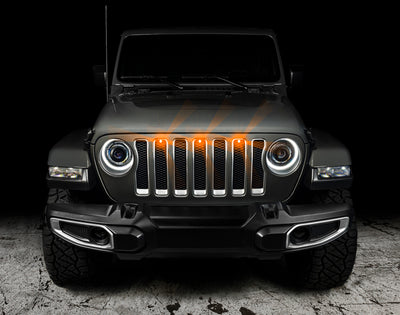 Oracle Pre-Runner Style LED Grille Kit for Jeep Wrangler JL - Amber, performance car parts, DTX Performance, easy installation.