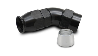 Vibrant 1 Piece PFTE Hose End -16 AN 45 Degree for performance car parts by DTX Performance, ideal for high performance auto upgrades.