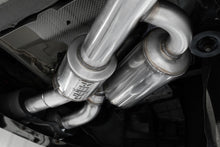 Load image into Gallery viewer, MBRP 2022 Kia Stinger 3.3L T304 SS Cat-Back Exhaust system undercarriage view.