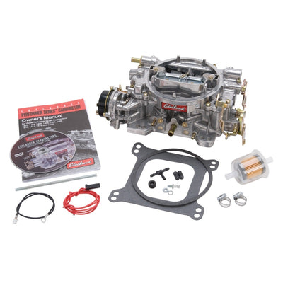Edelbrock Carburetor Performer Series 4-Barrel 600 CFM Electric Choke Satin Finish - high performance auto part with accessories