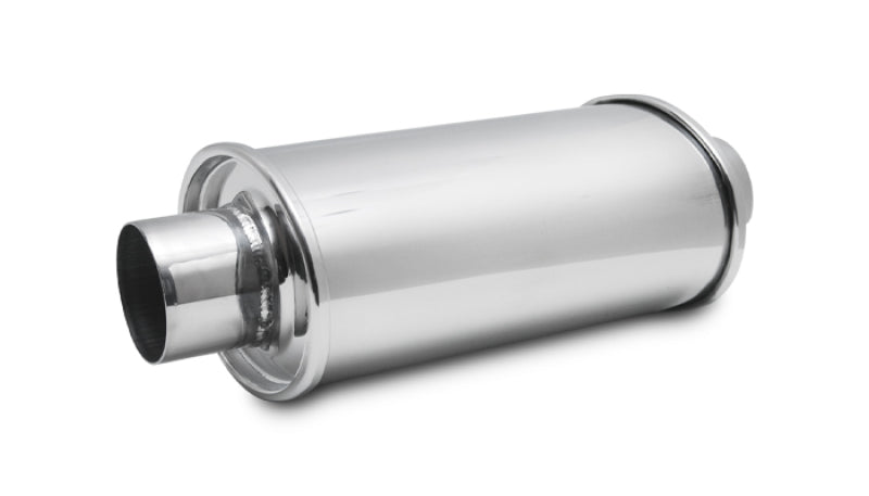 Vibrant ULTRA QUIET Resonator 2in inlet / outlet x 13.75in overall length - performance car parts, exhaust systems by DTX Performance