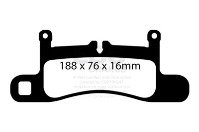 EBC 11+ Porsche Cayenne 3.0 Supercharged Hybrid Bluestuff Rear Brake Pads - Performance upgrade from DTX Performance
