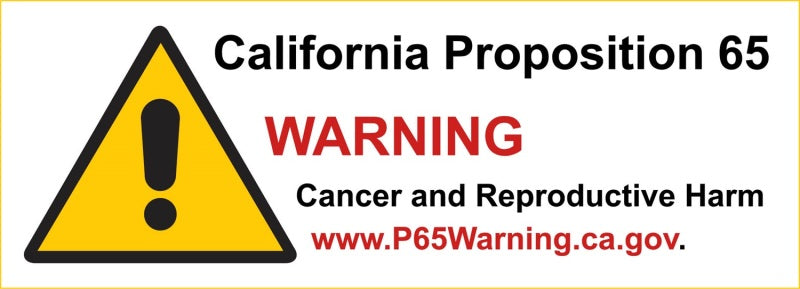 California Proposition 65 warning label.