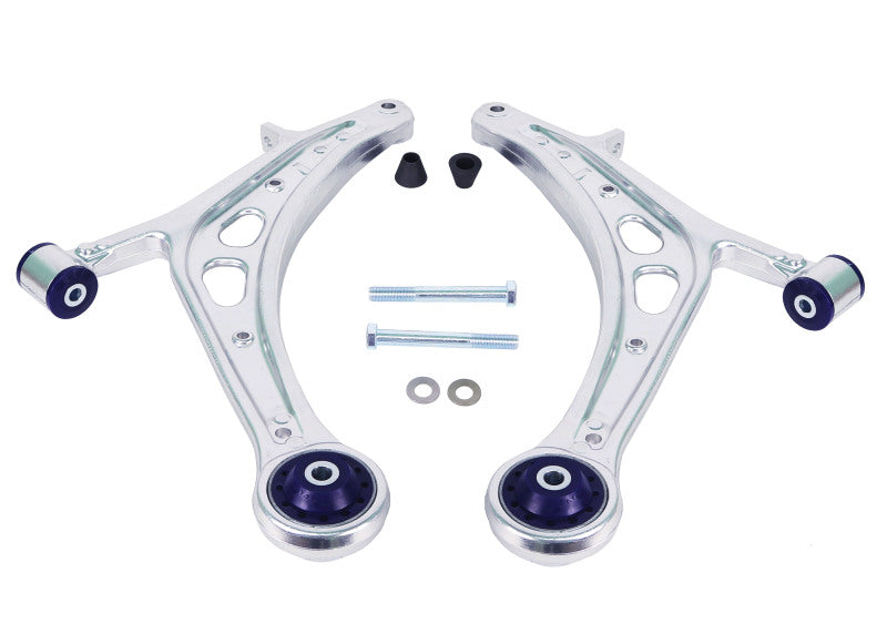 SuperPro 2008 Subaru Impreza WRX STI Front Lower Alloy Control Arm Kit (STD Align) for performance upgrades by DTX Performance