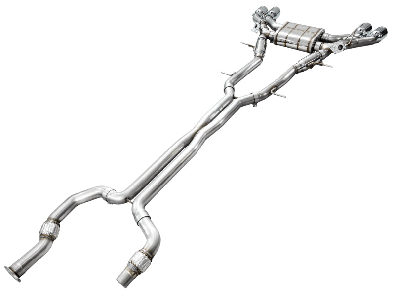 AWE Tuning 2021+ Cadillac CT4-V Blackwing SwitchPath Exhaust - Chrome Silver Tips, high performance upgrade