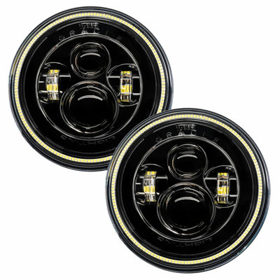 Oracle 7in High Powered LED Headlights - Black Bezel - White, perfect for performance upgrades, high performance auto parts from DTX Performance.