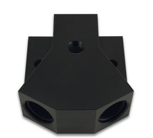 Load image into Gallery viewer, Vibrant Billet Aluminum Y-Block Fitting with 1/8in NPT Port -8AN x Dual -8AN ORB for performance car parts by DTX Performance