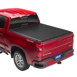 Red truck with Tonno Pro 2019 GMC Sierra 1500 Fleets 5.8ft Lo-Roll Tonneau Cover, part of DTX Performance auto parts collection