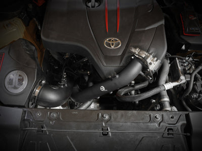 aFe BladeRunner Black 2-3/4in Aluminum Charge Pipe 2021 Toyota Supra GR (A90) I4-2.0L (t) B48 engine upgrade