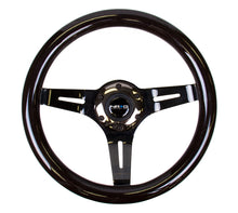 Load image into Gallery viewer, NRG Classic Wood Grain Steering Wheel (310mm) Black w/Black Chrome 3-Spoke Center from performance car parts at DTX Performance
