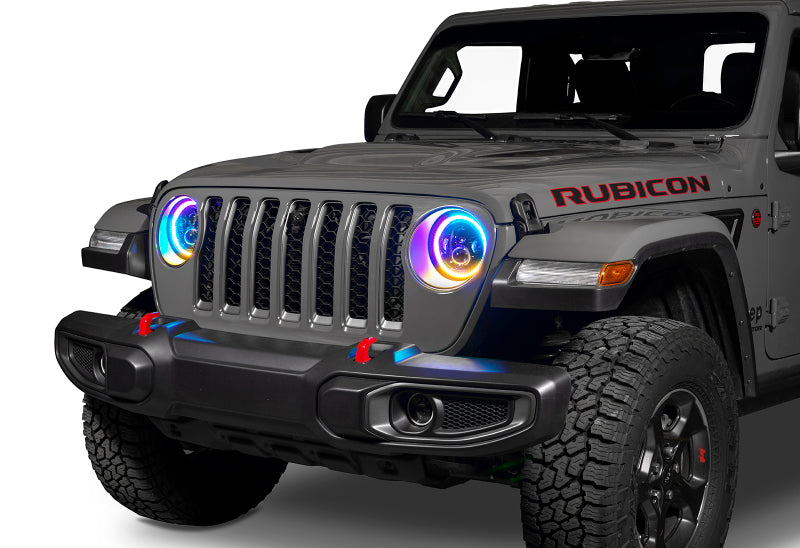 Oracle Jeep Wrangler JL/Gladiator JT 7in. High Powered LED Headlights (Pair) - Dynamic installed on Jeep Rubicon