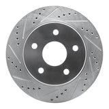 R1 02-24 Dodge Ram 1500 Front Left Drilled & Slotted Silver Brake Rotor