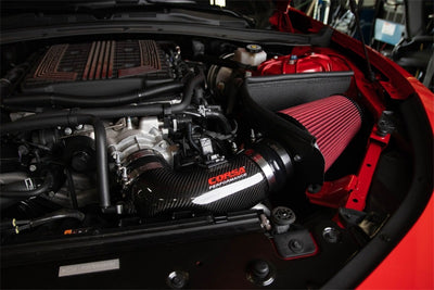 Corsa 2017-23 Chevrolet Camaro ZL1 Carbon Fiber Air Intake w/ DryTech 3D No Oil Filtration under hood