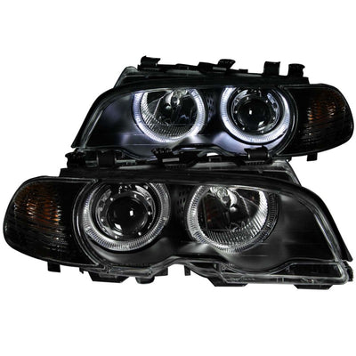 ANZO 2000-2003 BMW 3 Series E46 Projector Headlights w/ Halo Black performance car parts