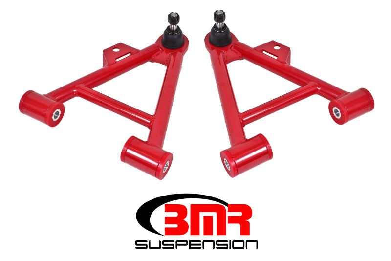 BMR 79-93 Fox Mustang Lower Non-Adj. A-Arms (Coilover Only) w/ STD. Ball Joint (Poly) - Red - DTX Performance