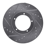 R1 67-88 Porsche 924 Front Left Drilled & Slotted Silver Brake Rotor