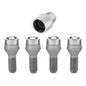 McGard Wheel Lock Bolt Set - 4pk. (Cone Seat) M12X1.5 / 17mm Hex / 25.5mm Shank Length - Chrome, performance car parts