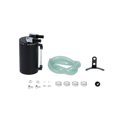 Mishimoto Large Aluminum Oil Catch Can - Wrinkle Black for performance upgrades by DTX Performance, enhancing engine efficiency and reliability.