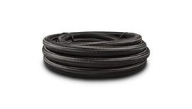Vibrant -6 AN Black Nylon Braided Flex Hose (5 foot roll) for performance car parts by DTX Performance, ideal for engine upgrades.