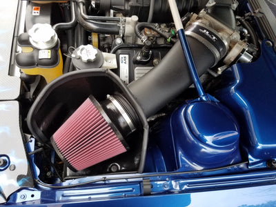JLT 07-09 Ford Mustang GT500 Black Textured Big Air Intake Kit w/Red Filter - Tune Req. engine performance car part DTX