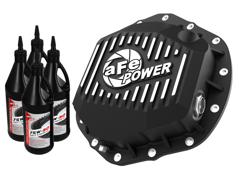 aFe 19-23 Dodge Ram 2500/3500 Pro Series Rear Differential Cover - Black w/ Machined Fins - DTX Performance