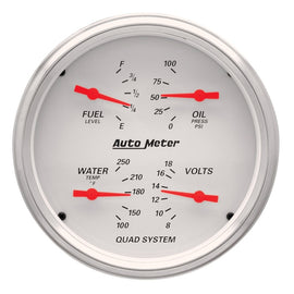 AutoMeter Gauge Kit 2 Pc. Quad & Speedometer 5in. Arctic White for high performance car parts - DTX Performance