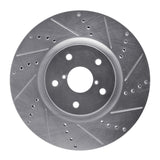 R1 05-20 Subaru WRX Front Right Drilled & Slotted Silver Brake Rotor