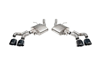 Corsa 22-25 Caddy CT5-V Blackwing 3in Axle-Back exhaust with dual rear exit, featuring twin 4.5in black tips. Performance car parts by DTX Performance.