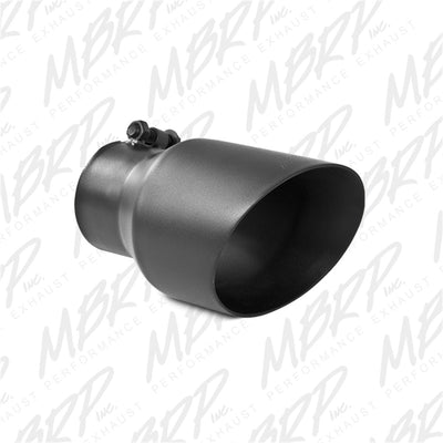 MBRP Universal Tip 4.5in OD 3in Inlet 8in Length Dual Walled Angled Exhaust Tip - Black performance car part