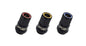 Wheel Mate Muteki HR38 Open End Lug Nuts 12x1.50 Black Chrome / Yellow Ring; performance car parts by DTX Performance