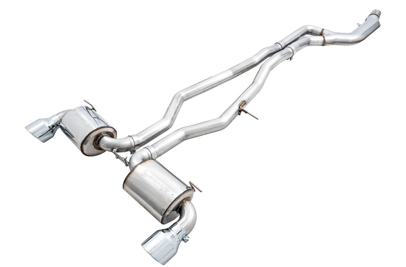 AWE 2020 Toyota Supra A90 Non-Resonated Touring Edition Exhaust - 5in Chrome Silver Tips - DTX Performance