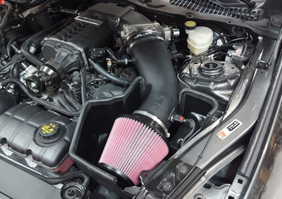 JLT 15-17 Ford Mustang GT (w/Roush/VMP Supercharger) Blk Tex CAI Kit w/Red Filter - Tune Req. performance upgrades by DTX Performance