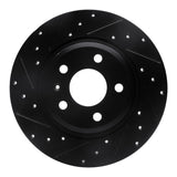 R1 09-25 Audi A4 Left Drilled & Slotted Black Brake Rotor