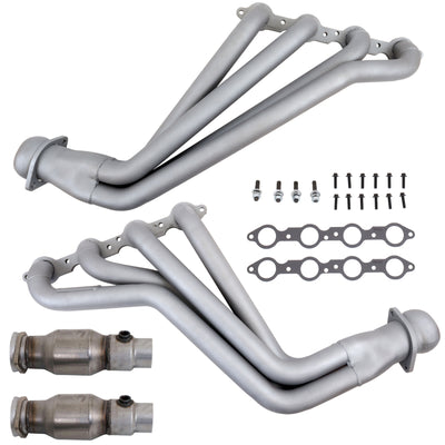 BBK 10-15 Camaro LS3 L99 Long Tube Exhaust Headers With Converters - 1-3/4 Chrome, performance car parts, DTX Performance